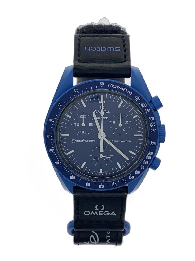 Omega x Swatch Neptune Blue Quartz Men's Wristwatch