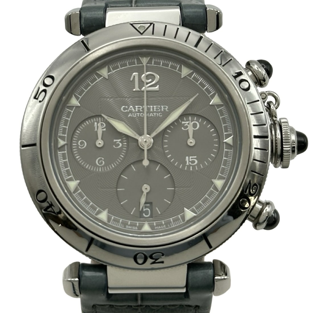 Cartier Pasha 38mm Gray Automatic Chronograph Men's Wristwatch (1 of 12)