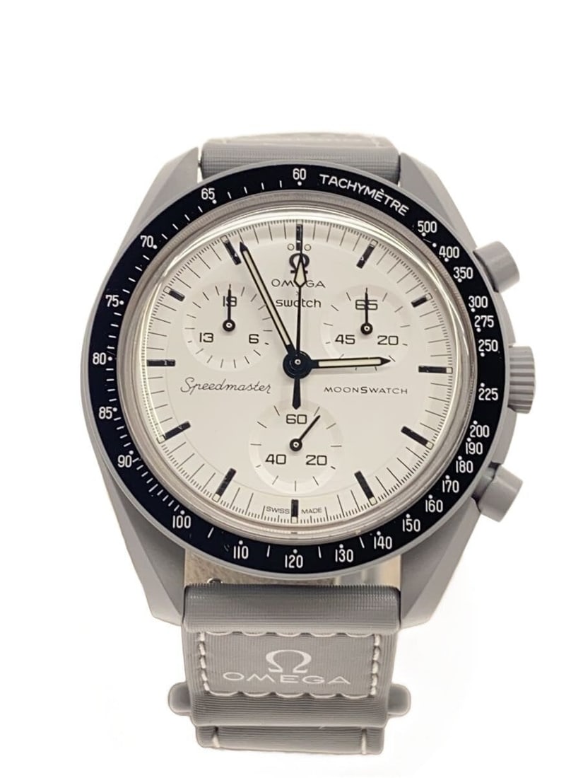 Swatch Omega Mission to the Moon Quartz Men's Wristwatch Silver