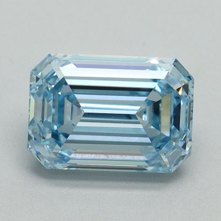 Loose Diamond - EMERALD 1.52ct Fancy Intense Blue VVS2