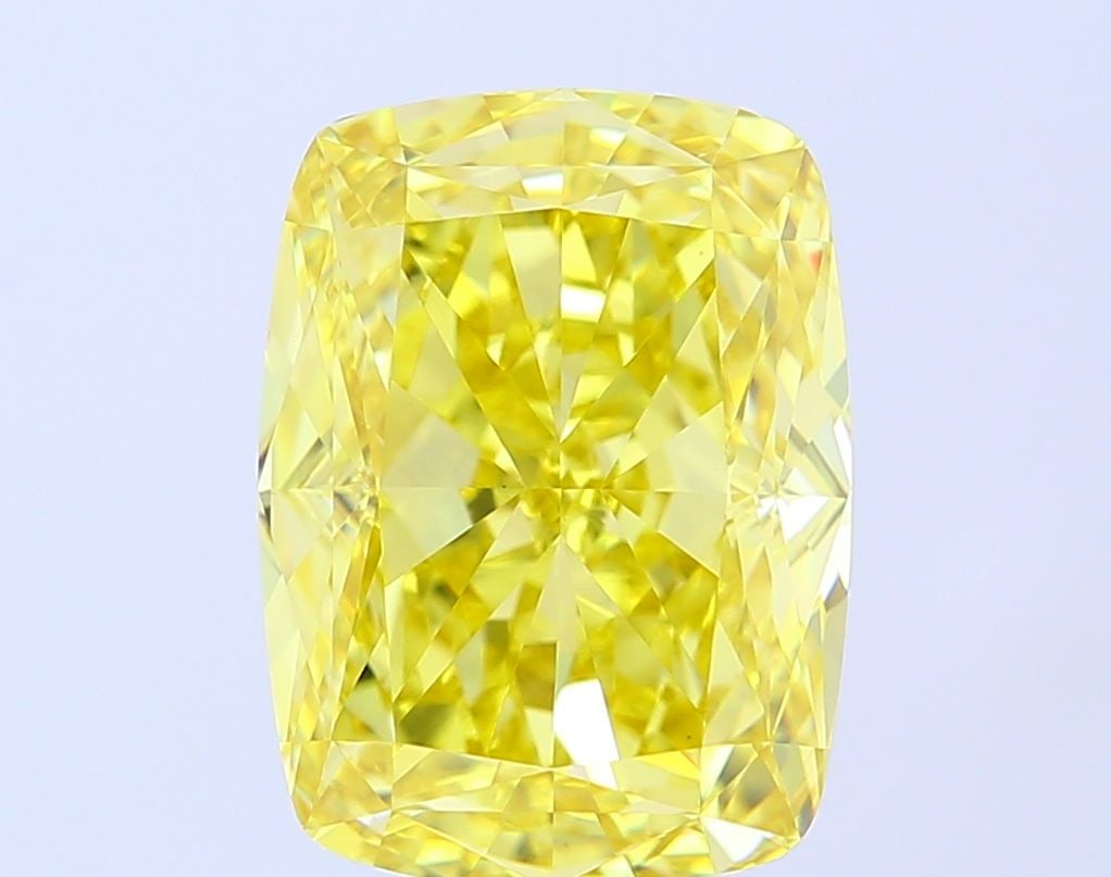 Loose Diamond - CUSHION MODIFIED 7.7ct Fancy Vivid Yellow VVS2