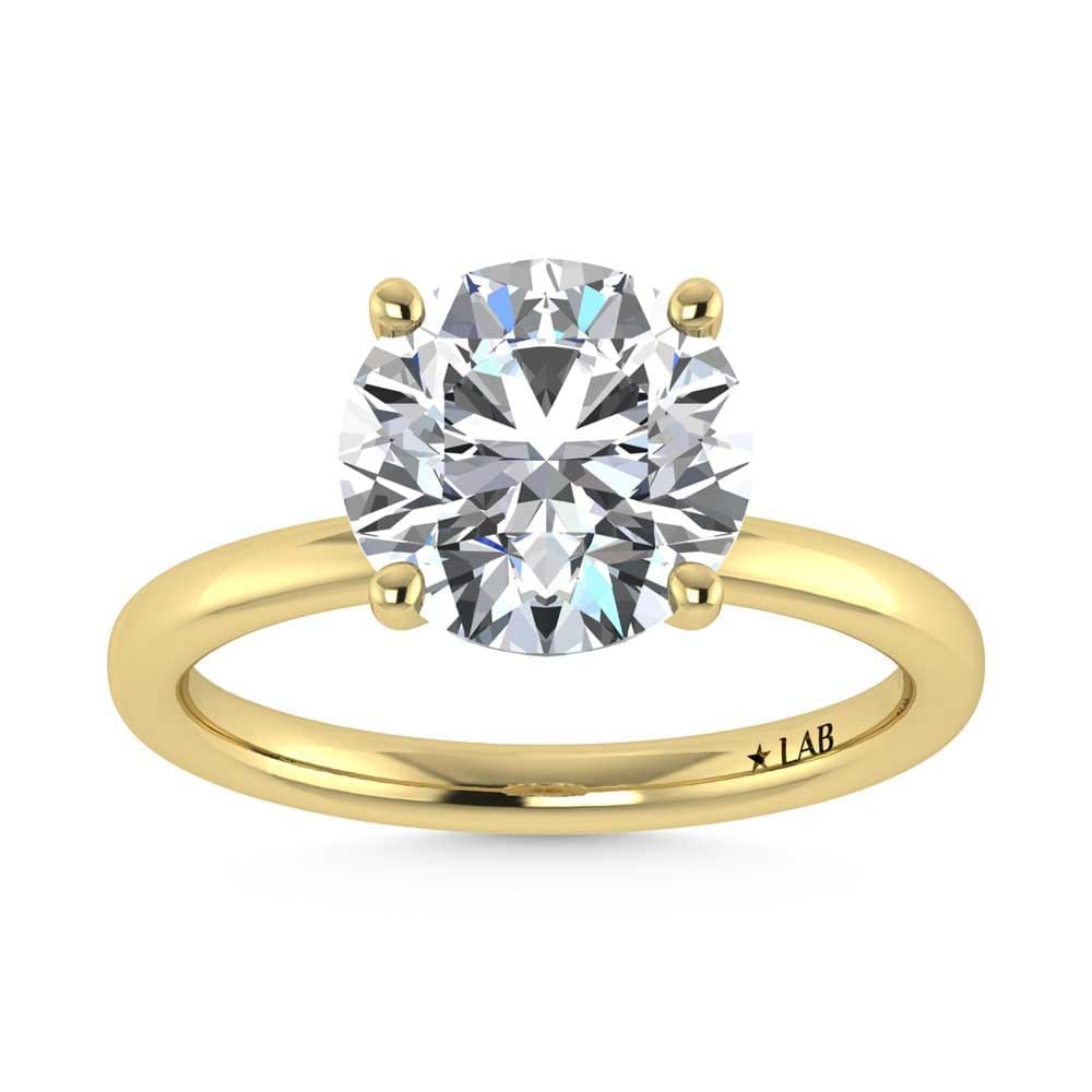 14K Yellow Gold Lab Grown Diamond 3 1//20 Ct.Tw. Round Shape Halo Engagement Ring (IGI Certified