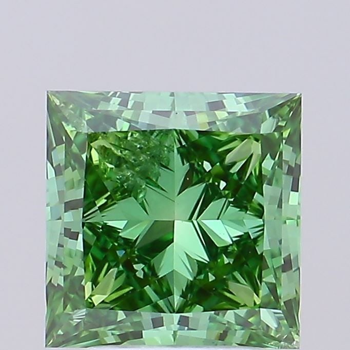 Loose Diamond - PRINCESS 3.01ct Fancy Vivid Green VS2