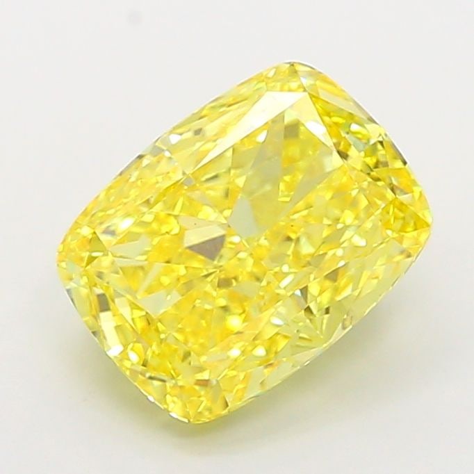 Loose Diamond - CUSHION MODIFIED 5.02ct Fancy Vivid Yellow VS2