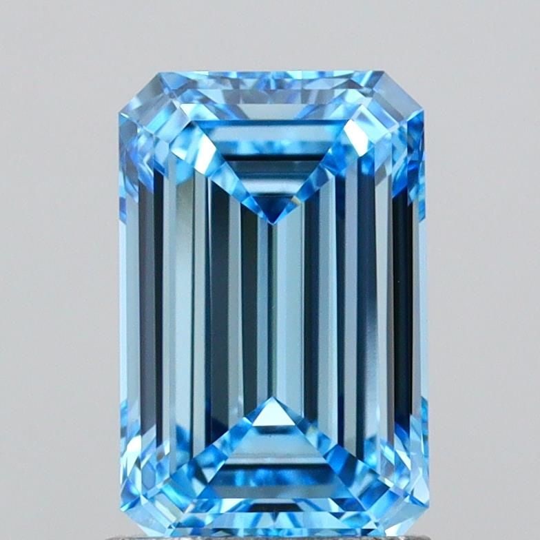 Loose Diamond - EMERALD 1.61ct Fancy Vivid Blue VVS2