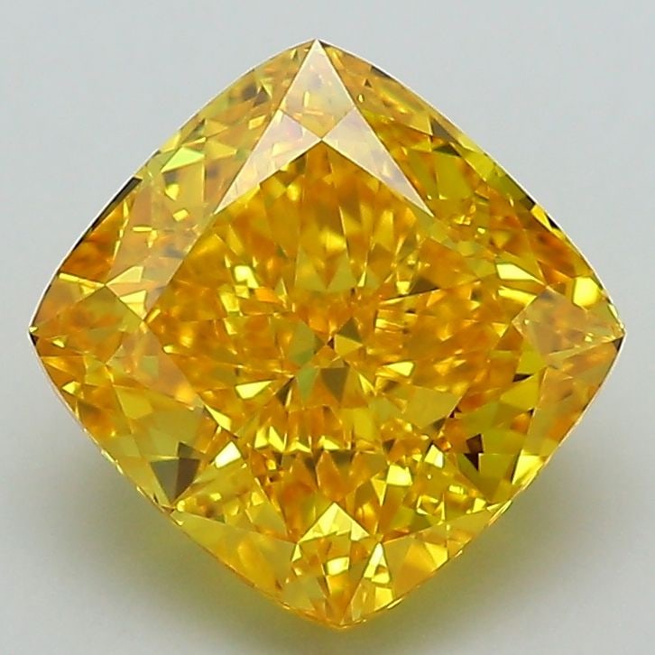 Loose Diamond - CUSHION MODIFIED 2.8ct Fancy Vivid Yellow VVS2