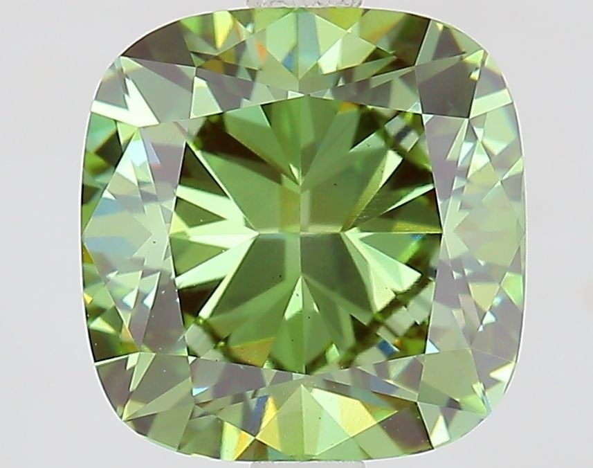 Loose Diamond - CUSHION MODIFIED 3.03ct Fancy Vivid Green VS1