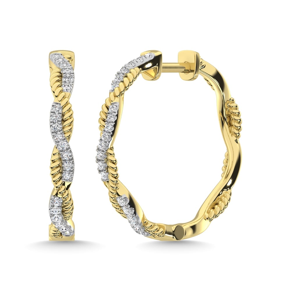 10K Yellow Gold Diamond 1/5 Ct.Tw. Hoop Earrings: 10K Yellow Gold Diamond 1/5 Ct.Tw. Hoop Earrings 10k Yellow Gold Stone Color: G-h Stone Clarity: I1 This item may take 2-5 weeks for shipping. The Diamond Depot Guarantee: All items in this auction ar
