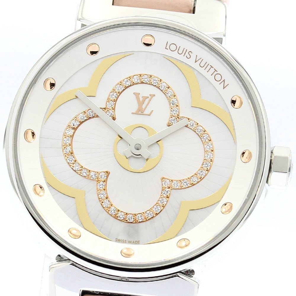 Louis Vuitton Tambour Moon Divine PM Women's Diamond Quartz Wristwatch