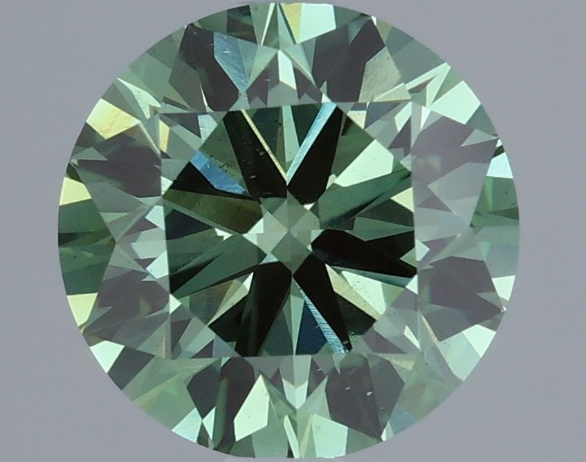 Ideal Loose Diamond - ROUND 2.03ct Fancy Vivid Green VS2