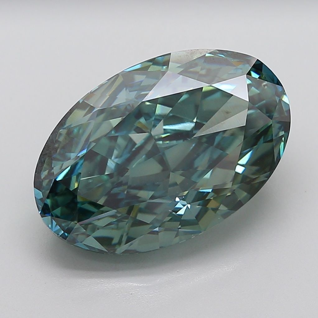 Loose Diamond - OVAL 15.09ct Fancy Vivid Green VS2