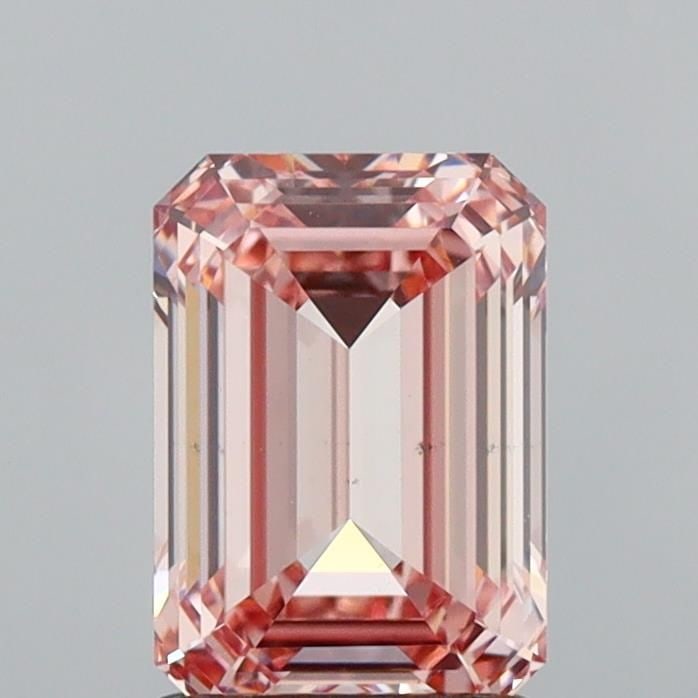 Loose Diamond - EMERALD 1.52ct Fancy Intense Brownish Pink VS2