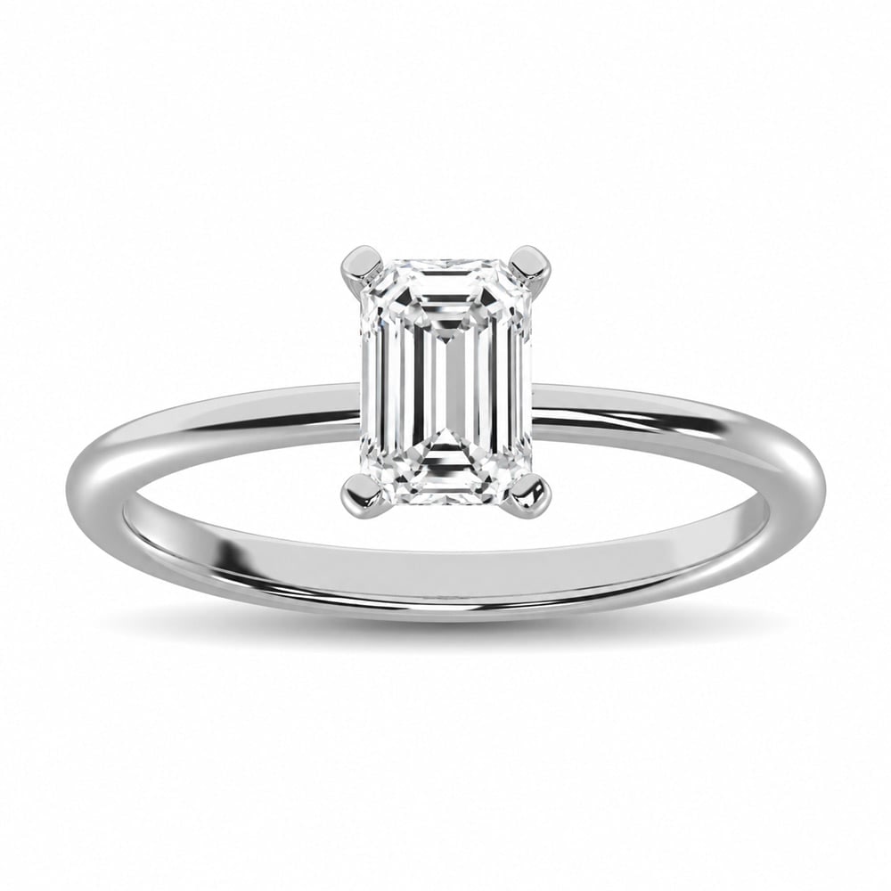 14K White Gold Lab Grown Diamond 1 1/2 Ct.Tw. IGI Certified Emerald Shape Solitaire (Available from