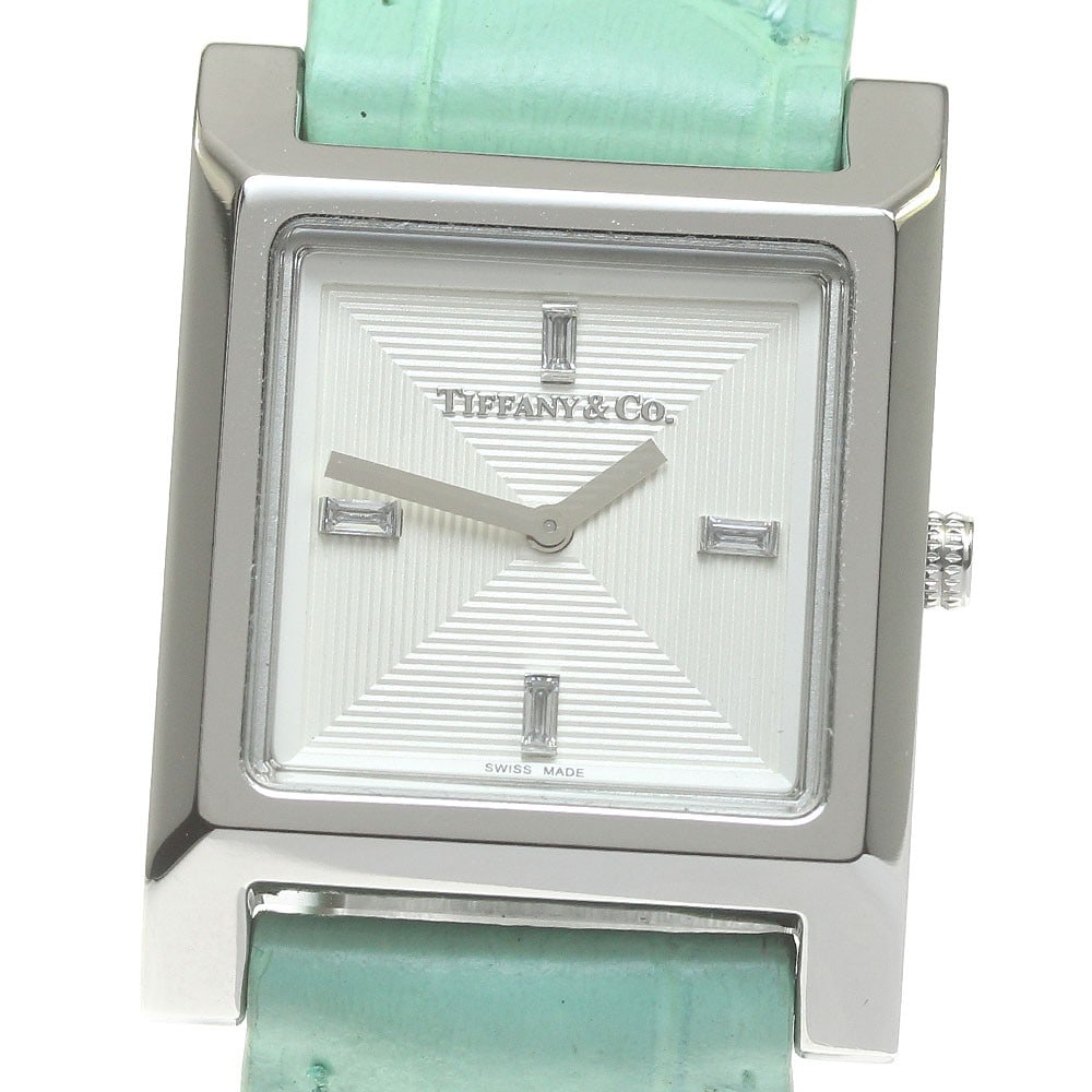Tiffany Co 1837 Makers Square Quartz Womens Stainless Steel Wristwatch