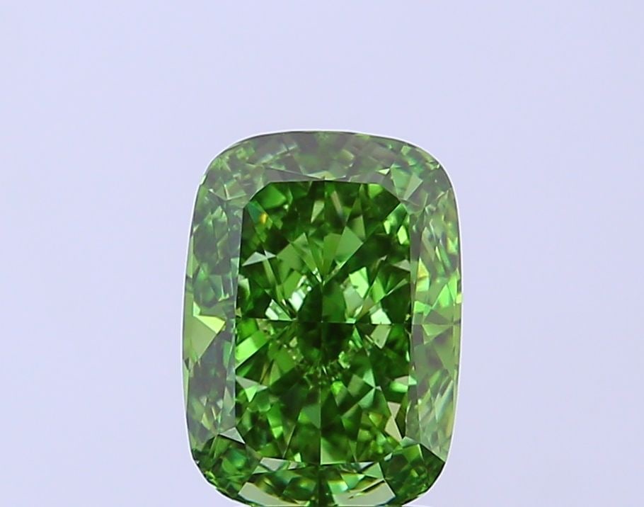 Loose Diamond - CUSHION MODIFIED 2.94ct Fancy Vivid Green VS1