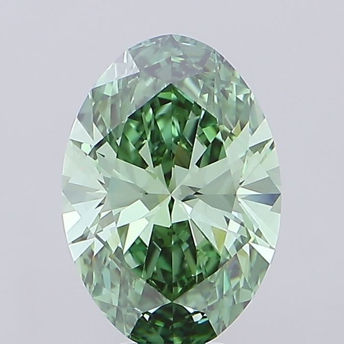 Loose Diamond - OVAL 6.57ct Fancy Vivid Green VVS2