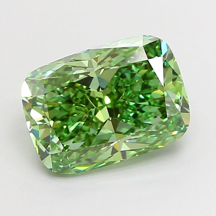 Loose Diamond - CUSHION MODIFIED 3.04ct Fancy Vivid Green VS1