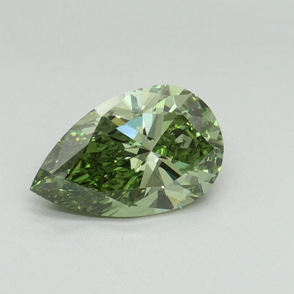 Loose Diamond - PEAR 1.04ct Fancy Vivid Green VS1: Loose Diamond - PEAR 1.04ct Fancy Vivid Green VS1 Source: This is a real non-mined Diamond that has been grown in a lab Shape: PEAR Carats: 1.04 Color: Fancy Vivid Green Certification: IGI Video: