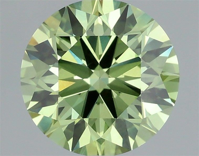 Ideal Loose Diamond - ROUND 1.62ct Fancy Vivid Green VVS2