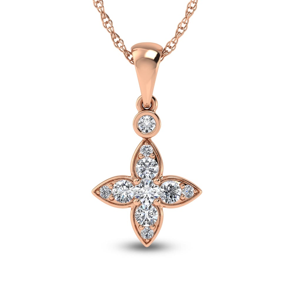 14K Rose Gold Diamond 1/2 Ct.Tw. & Ruby Fashion Ring
