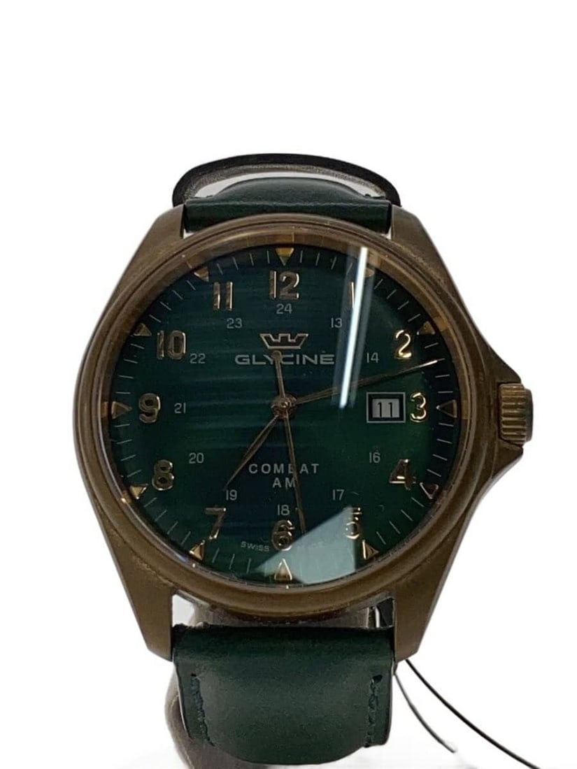 Glycine Combat Classic Green Leather Men's Wristwatch