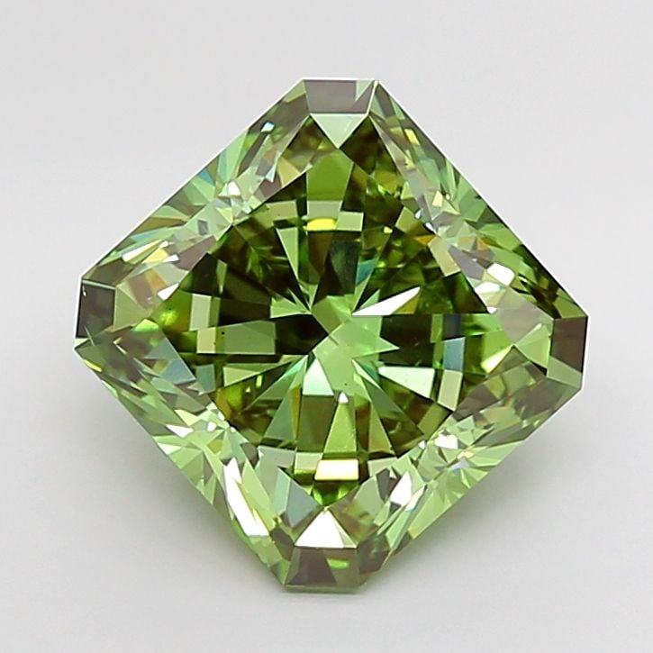 Loose Diamond - SQUARE RADIANT 7.28ct Fancy Vivid Green VS2