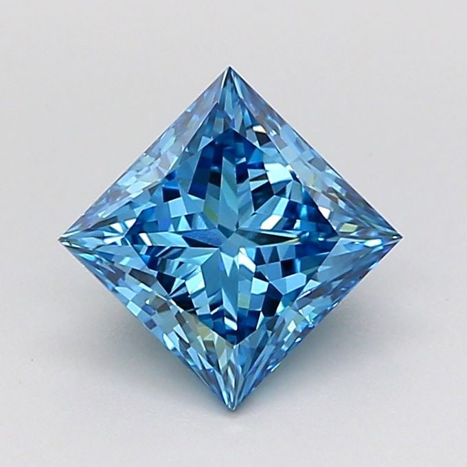 Loose Diamond - PRINCESS 1.23ct Fancy Vivid Blue VVS2