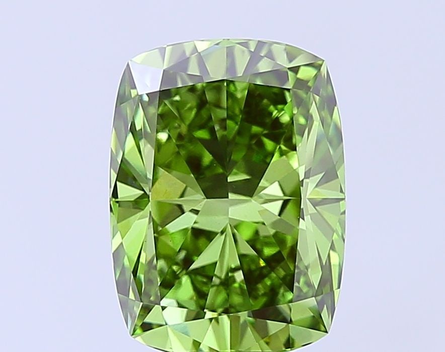 Loose Diamond - CUSHION MODIFIED 4.2ct Fancy Vivid Green VS1