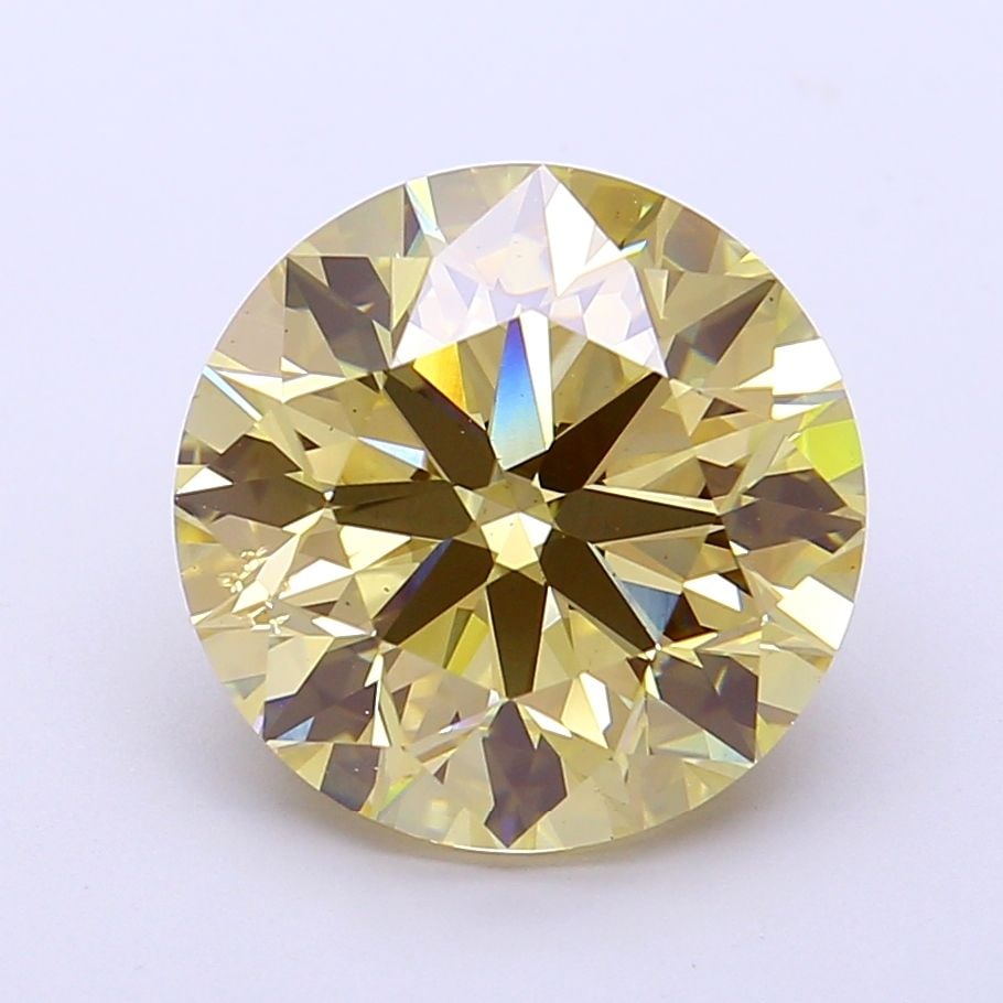 Loose Diamond - ROUND 5.0ct Fancy Vivid Yellow VS2