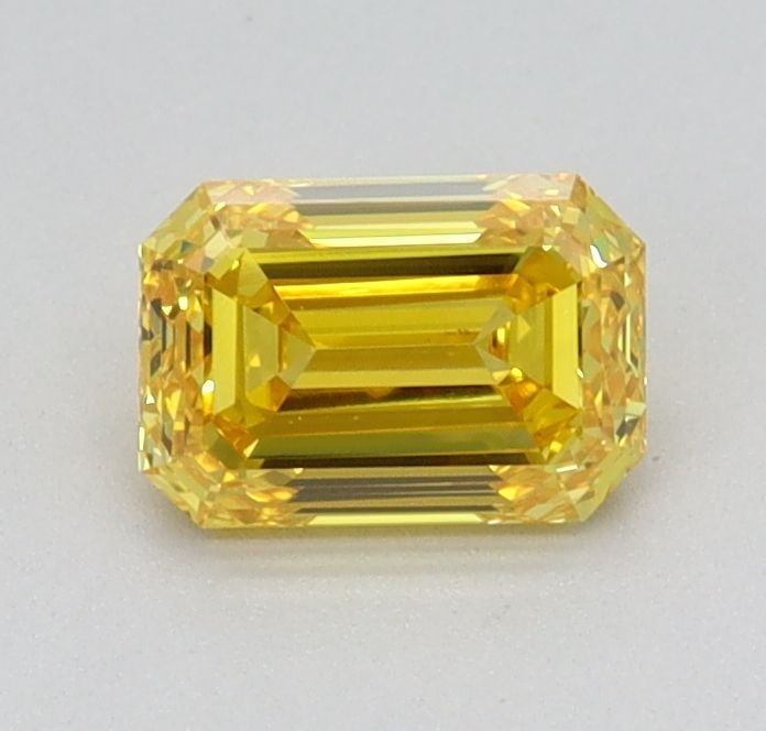 Loose Diamond - EMERALD 0.43ct Fancy Vivid Yellow VS1