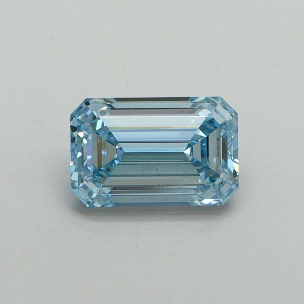 Loose Diamond - EMERALD 1.06ct Fancy Vivid Blue VVS2