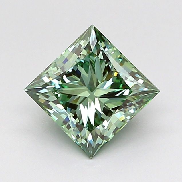 Loose Diamond - PRINCESS 1.1ct Fancy Vivid Green VVS2