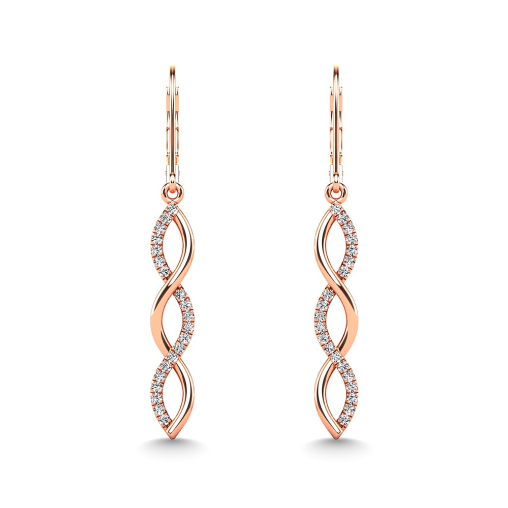 10K Rose Gold Diamond 1/6 Ct.Tw. Fashion Earrings