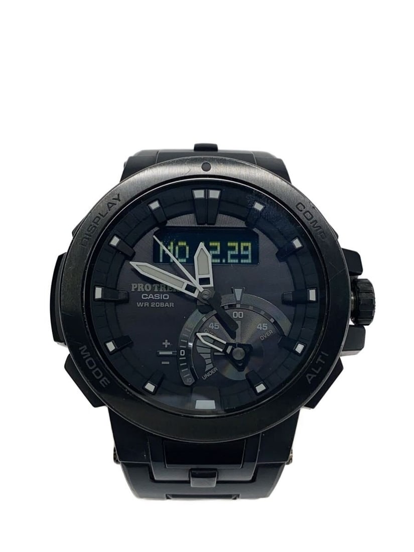 Casio Pro Trek Black Stainless Steel Wristwatch PRW-7000FC