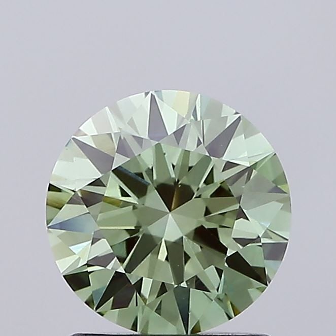 Loose Diamond - ROUND 1.31ct Fancy Vivid Green VS1: Loose Diamond - ROUND 1.31ct Fancy Vivid Green VS1 Source: This is a real non-mined Diamond that has been grown in a lab Shape: ROUND Carats: 1.31 Color: Fancy Vivid Green Certification: IGI Video: