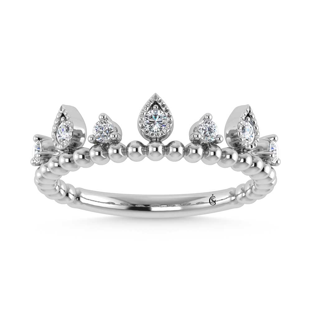 14K White Gold Diamond 1/5 Ct.Tw. Stackable Band
