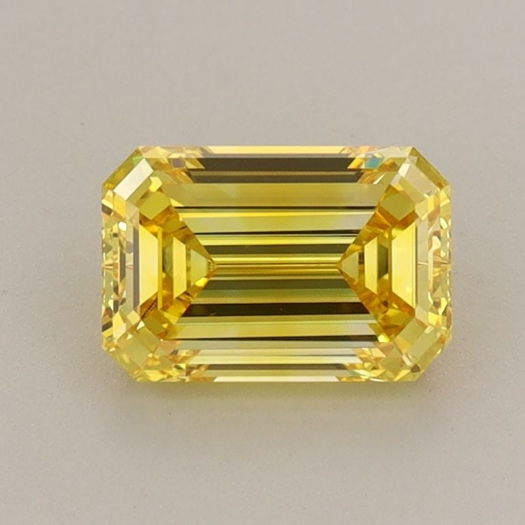 Loose Diamond - EMERALD 1.0ct Fancy Vivid Yellow VVS2: Loose Diamond - EMERALD 1.0ct Fancy Vivid Yellow VVS2 Source: This is a real non-mined Diamond that has been grown in a lab Shape: EMERALD Carats: 1.0 Color: Fancy Vivid Yellow Certification: IGI Vide