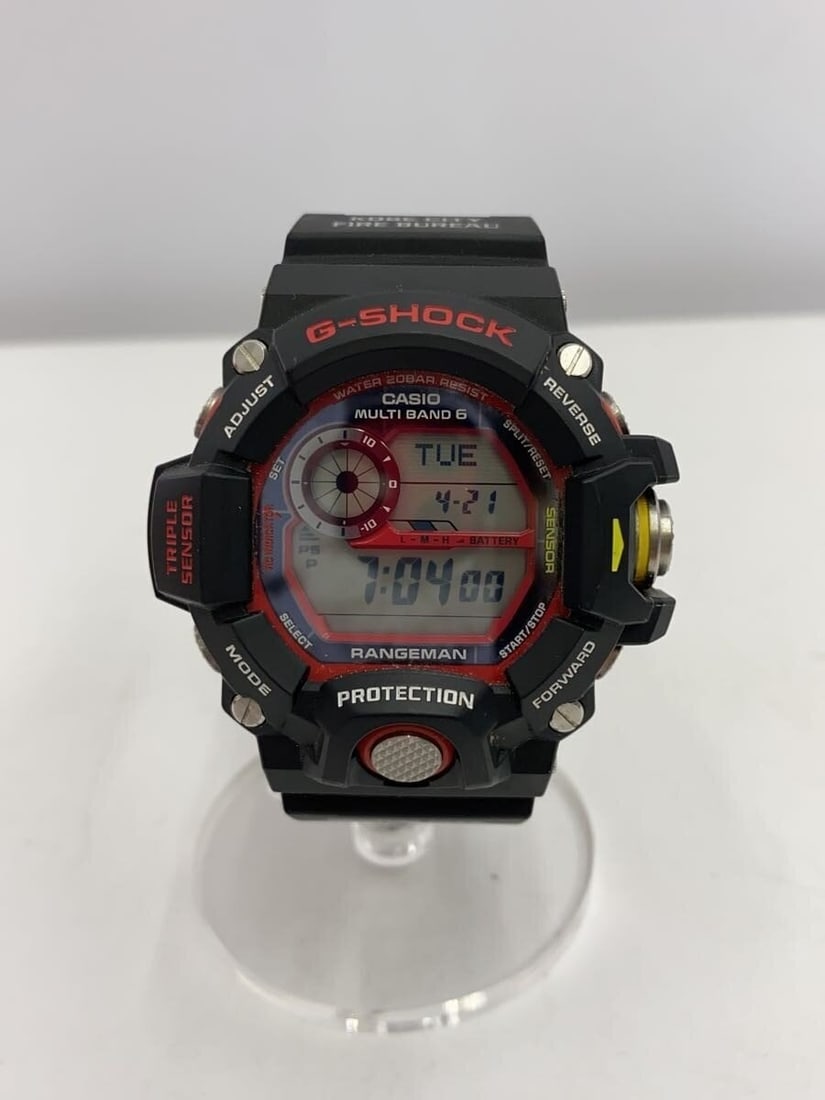 Casio G Shock Rangeman GW 9400NFST 1AJR Rubber Wristwatch: Casio G Shock Rangeman GW 9400NFST 1AJR Rubber Wristwatch This is a Casio G-SHOCK RANGEMAN wristwatch, designed to commemorate the Emergency Fire Rescue Team's 25th Anniversary. The model number is GW