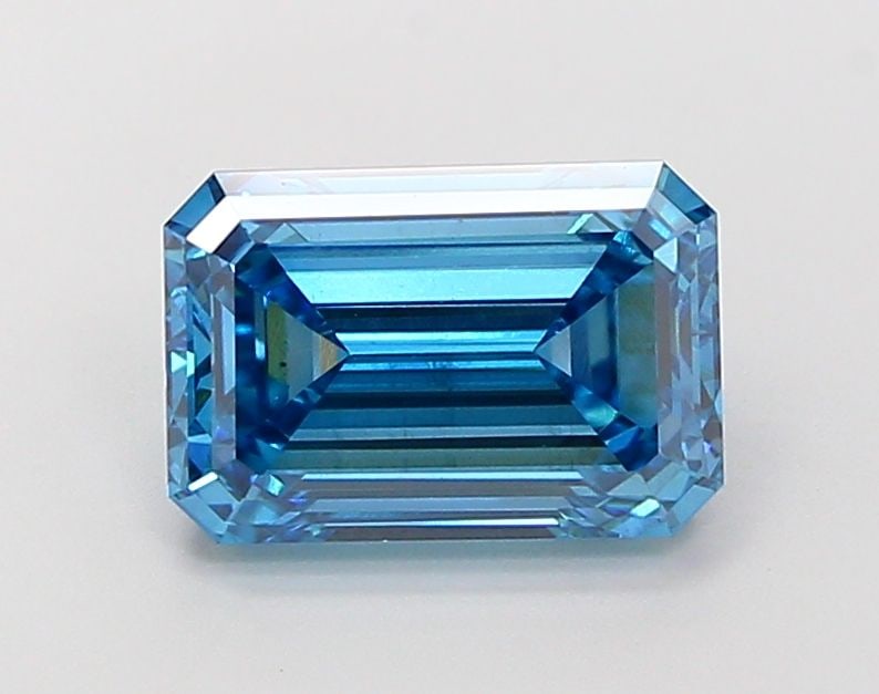 Loose Diamond - EMERALD 3.75ct Fancy Vivid Blue VS2