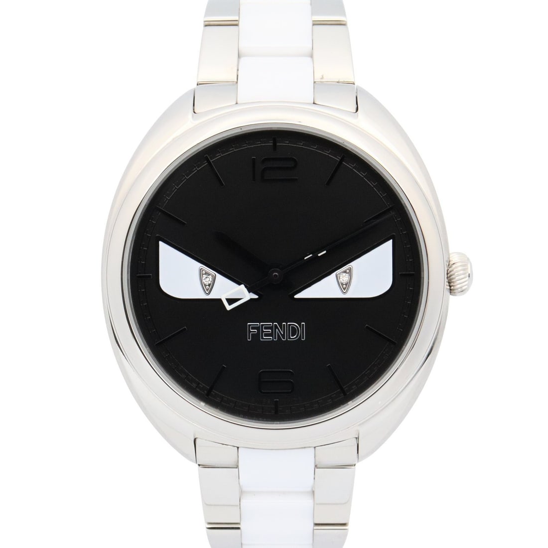 Fendi Bugs Monster Quartz Steel Women's Watch Black 21000M: Fendi Bugs Monster Quartz Steel Women's Watch Black 21000M This Fendi Bugs Monster women's wristwatch features a stainless steel case and a striking black dial. The watch utilizes a quartz movement an