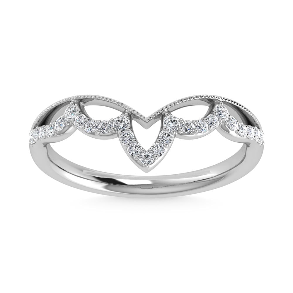 14K White Gold Diamond 1/5 Ct.Tw. Chevron Band
