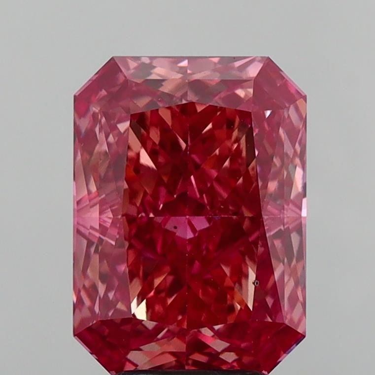 Loose Diamond - RADIANT 5.11ct Fancy Vivid Brownish Pink VS2
