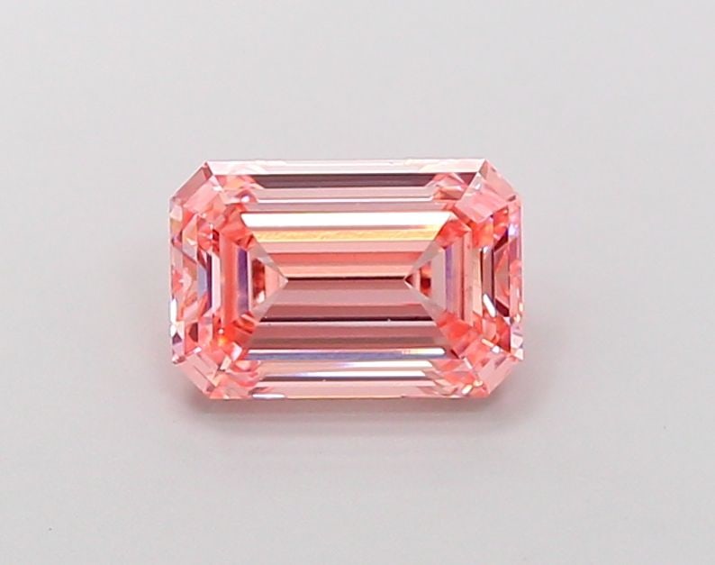 Loose Diamond - EMERALD 2.12ct Fancy Intense Pink VS2: Loose Diamond - EMERALD 2.12ct Fancy Intense Pink VS2 Source: This is a real non-mined Diamond that has been grown in a lab Shape: EMERALD Carats: 2.12 Color: Fancy Intense Pink Certification: IGI Vid