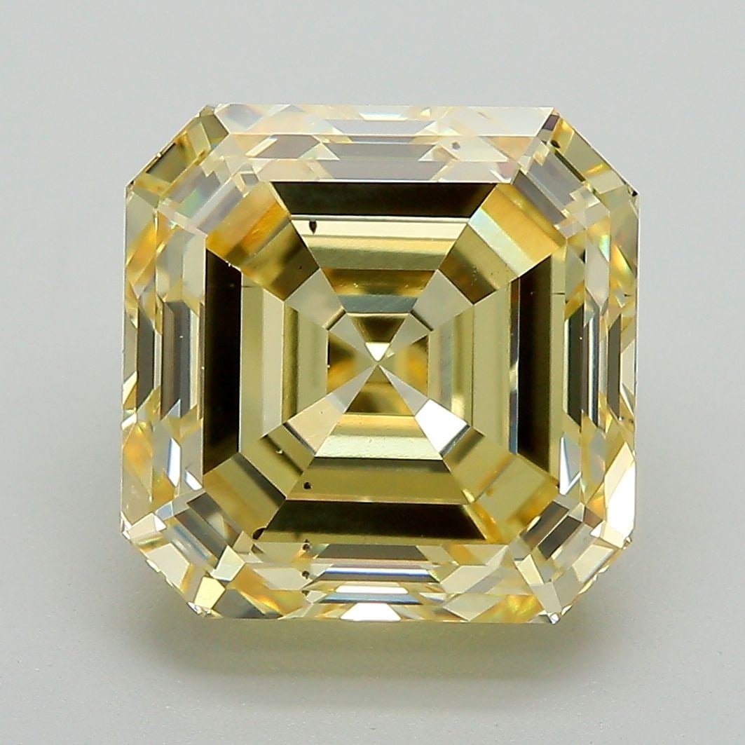 Loose Diamond - SQUARE EMERALD 7.11ct Fancy Intense Yellow VS2