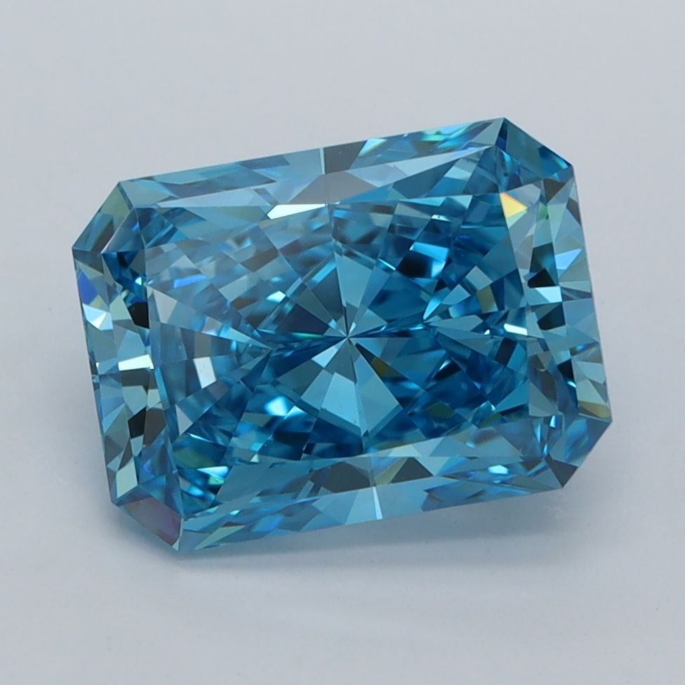 Loose Diamond - RADIANT 3.02ct Fancy Vivid Blue VVS2