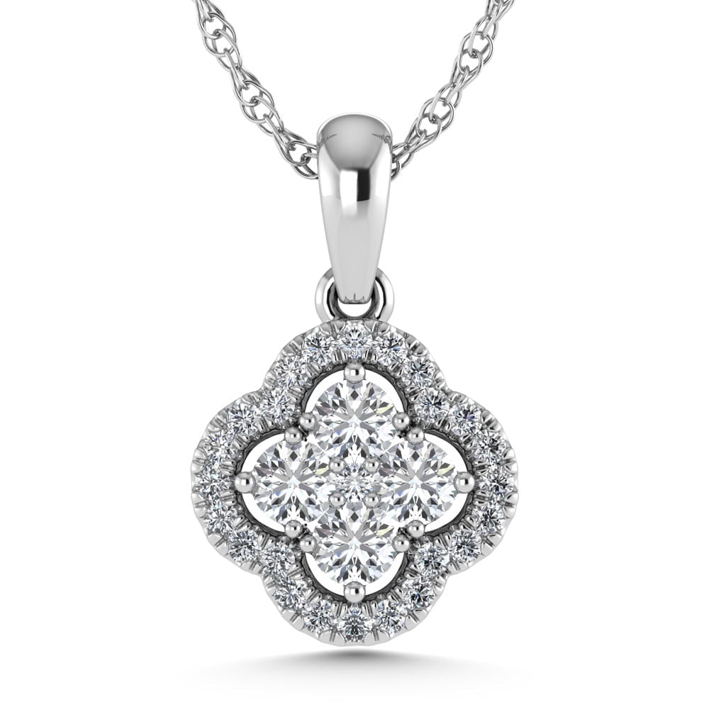 14K White Gold 1/2 Ct.Tw. Diamond Fashion Pendant