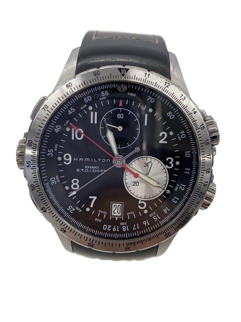 Hamilton Khaki Aviation ETO Quartz Black Leather Mens Watch H776121