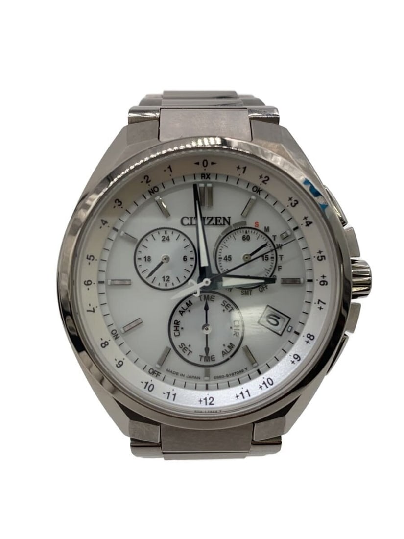 Citizen Attesa Titanium Silver Wristwatch E660-S118298: Citizen Attesa Titanium Silver Wristwatch E660-S118298 This CITIZEN ATTESA E660-S118298 men's wristwatch features a sleek silver titanium case and band, offering durability and a lightweight feel. The
