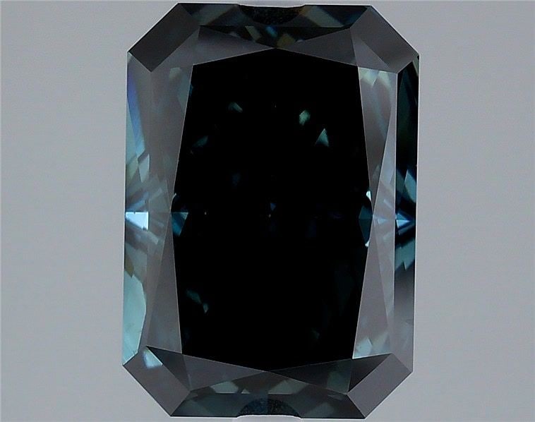 Loose Diamond - RADIANT 3.35ct Fancy Deep Blue Green SI1