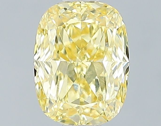 Loose Diamond - CUSHION MODIFIED 1.63ct Fancy Vivid Yellow VVS2